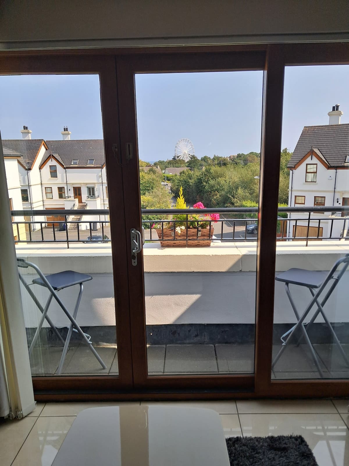 Balcony at The Brooks, looking towards the homes and Newcastle beyond